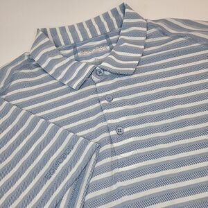 BONOBOS Mens Shirt XL Striped Golf Standard Fit Stretch Short‎ Sleeve Polo